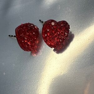 Red Heart Stud Earrings